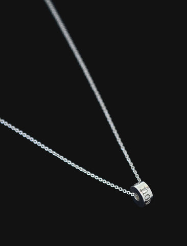 the now big wheel necklace - sterling silver the now cylinder pendant, hand-dipped in 18 karat gold. your reminder to keep right on rolling. 