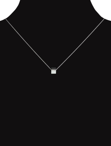 the now the edge necklace - sterling silver cube pendant hand-dipped in 18K gold on the edge between the beginning & the end, at the intersection of what was & what has yet to be.