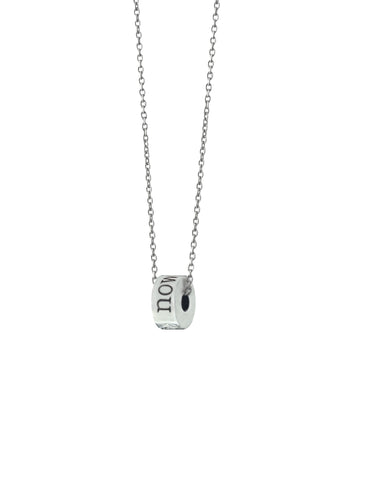 the now big wheel necklace - sterling silver the now cylinder pendant, hand-dipped in 18 karat gold. your reminder to keep right on rolling. 